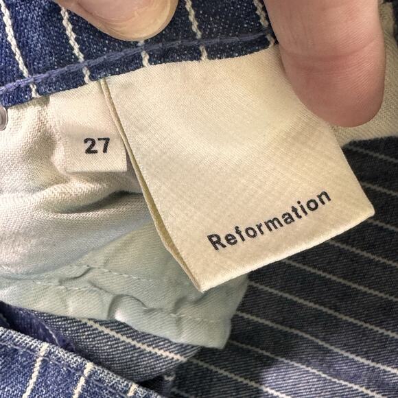 NEW REFORMATION MACGRAW JEANS MESA STRIPE SZ 27 FLARED - Picture 6 of 9